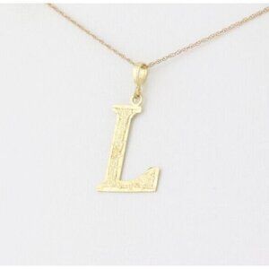 Pendant Only 10k Yellow Gold Letter L Initial Monogram Pendant